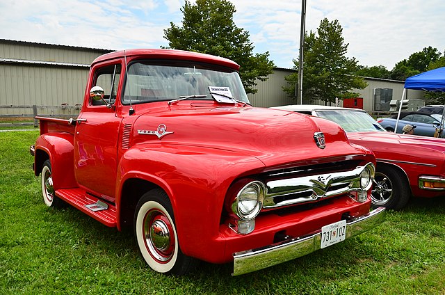 1956 ford f 100 bright red